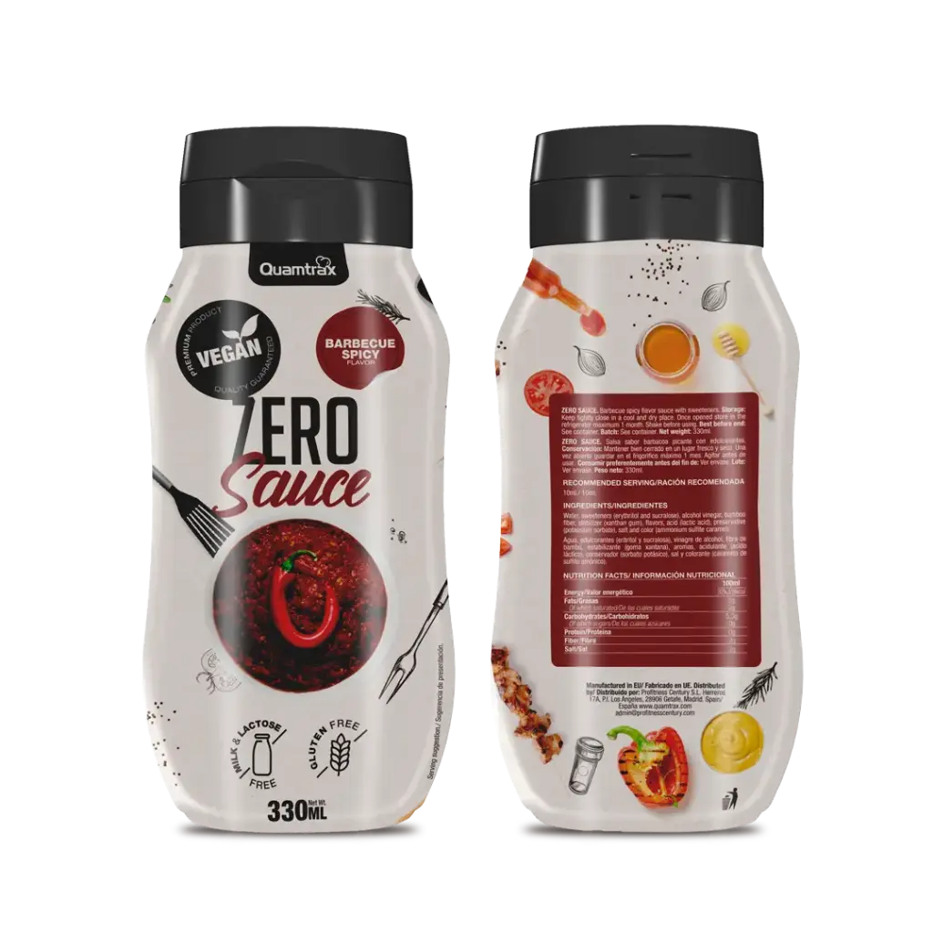 Quamtrax Salsas y Sirope Zero (Barbacoa Picante)