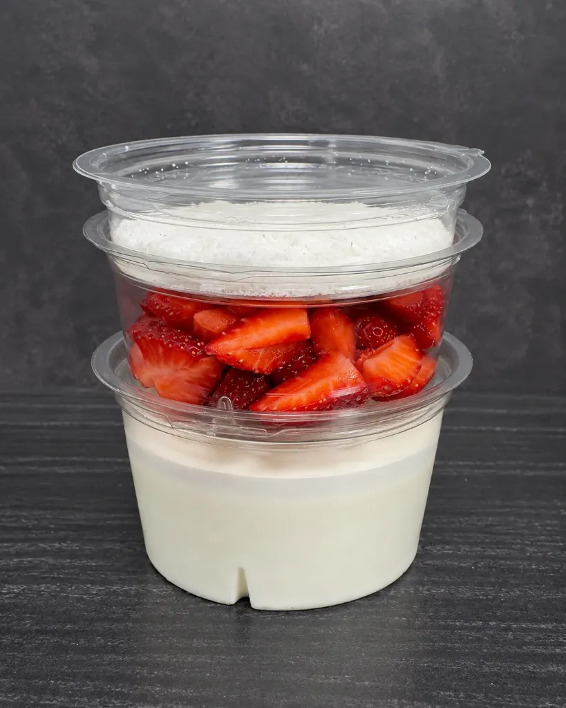 [LY-S-V-1500-R24] Snack 2 Queso Batido  + Bolero (yogur) + Fresas y Coco (Plan 1500)